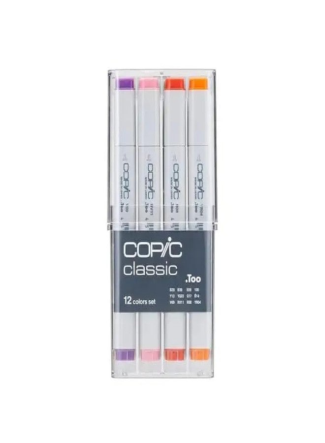 كوبيك أقلام تحديد Copic Classic، أساسها الكحول، مجموعة من 12 قطعة، أساسية (إصدار جديد) - Image 3