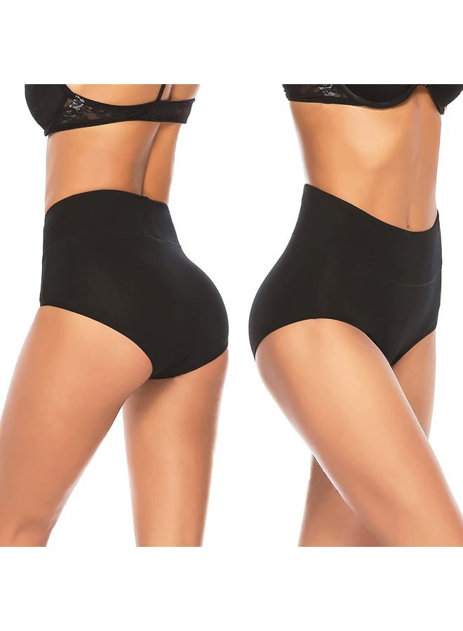 Annenmy Women's High Waist Cotton Underwear Soft Brief Panties Regular and Plus Size (Large, Dark Colors, 5-Pack) - Image 2