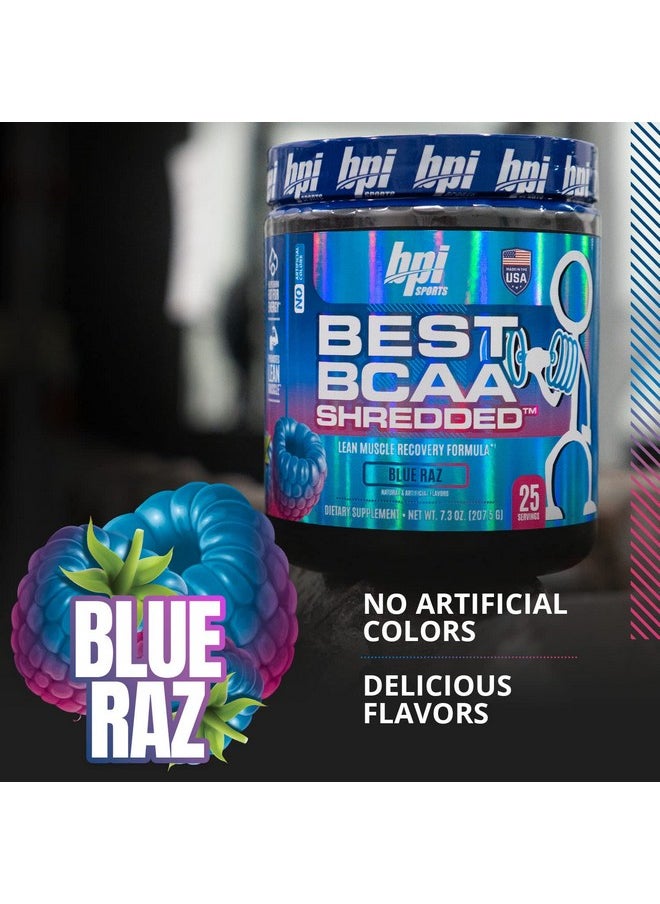 BPI SPORTS - Best Bcaa Shredded Caffeinefree Thermogenic Recovery Formula Bcaa Powder Lean Muscle Building Accelerated Recovery Weight Loss Hydration Blue Raspberry 25 Servings 9.7 Ounce - Image 1