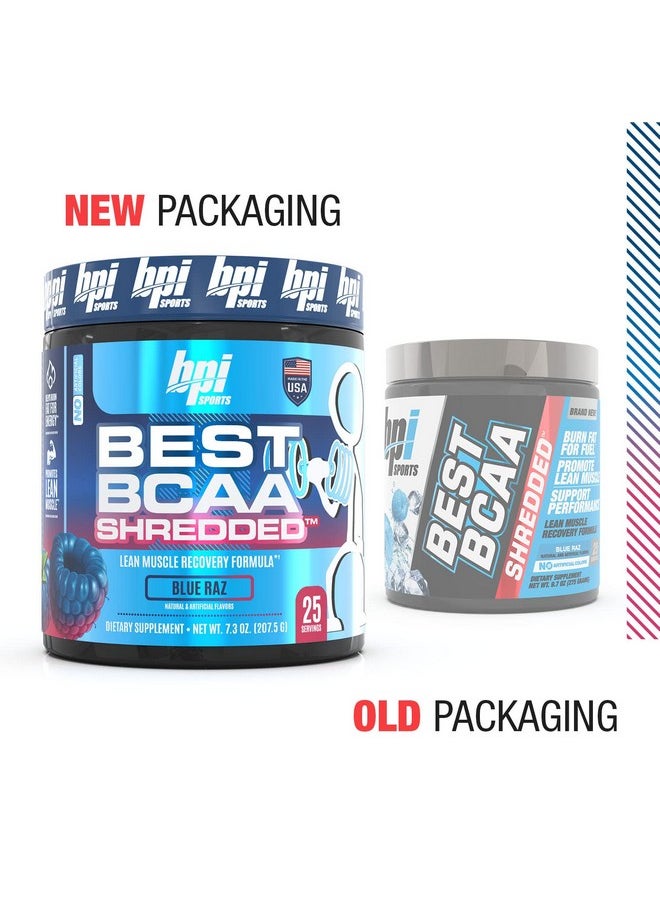 BPI SPORTS - Best Bcaa Shredded Caffeinefree Thermogenic Recovery Formula Bcaa Powder Lean Muscle Building Accelerated Recovery Weight Loss Hydration Blue Raspberry 25 Servings 9.7 Ounce - Image 1