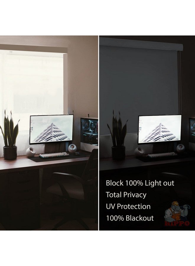 HIPPO 100% Blackout Roller Blinds for Windows UV Protection, Waterproof & Glare Blockage (Milk-White, 4FTX7FT) - Image 5