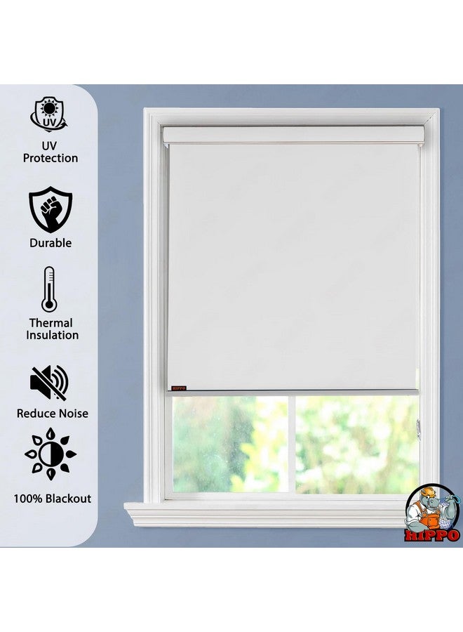 HIPPO 100% Blackout Roller Blinds for Windows UV Protection, Waterproof & Glare Blockage (Milk-White, 4FTX7FT) - Image 3