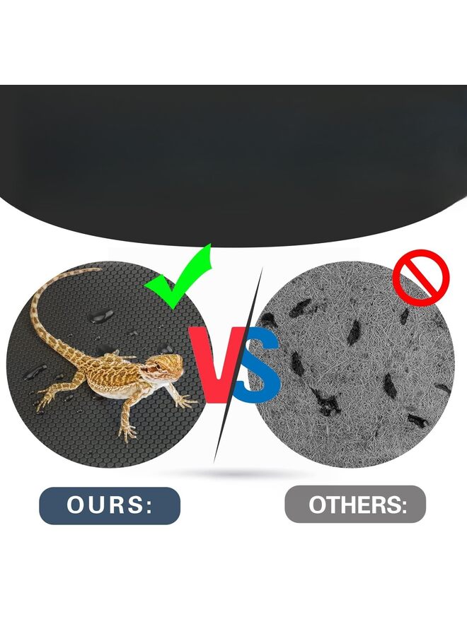 إكسسوارات حوض التنين الملتحي، سجادة حوض الزواحف، ركيزة لأرضية حوض الزواحف، سحلية، إغوانا، ثعبان، سلحفاة، فراش غير لاصق لموائل الزواحف (79 بوصة) (اللون: أسود) - Image 5