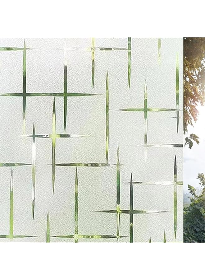 The Bros Frosted Glass Film for Windows & Doors - Self Static Cling Privacy Tint, Decorative Window Stickers, Ideal for Home Office & Rental Apartments, Easy Apply & Remove, 45x200cm - Image 1