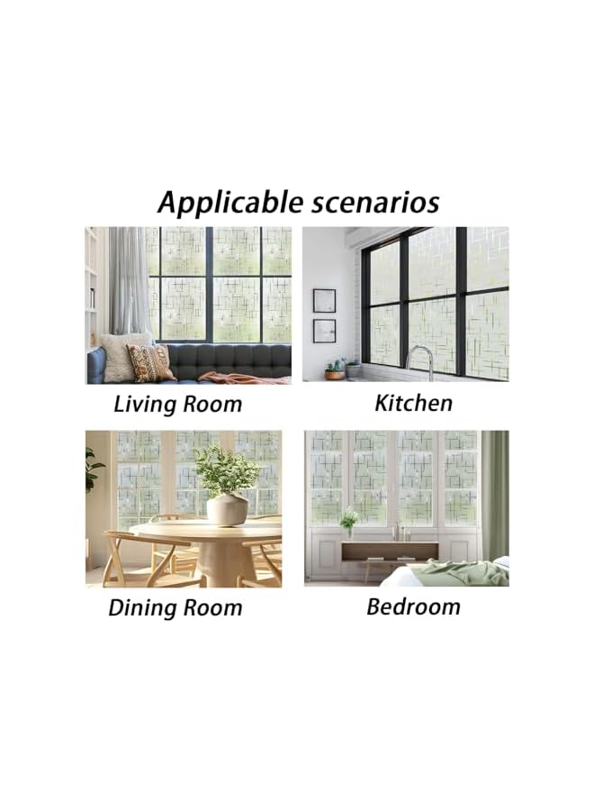 The Bros Frosted Glass Film for Windows & Doors - Self Static Cling Privacy Tint, Decorative Window Stickers, Ideal for Home Office & Rental Apartments, Easy Apply & Remove, 45x200cm - Image 2
