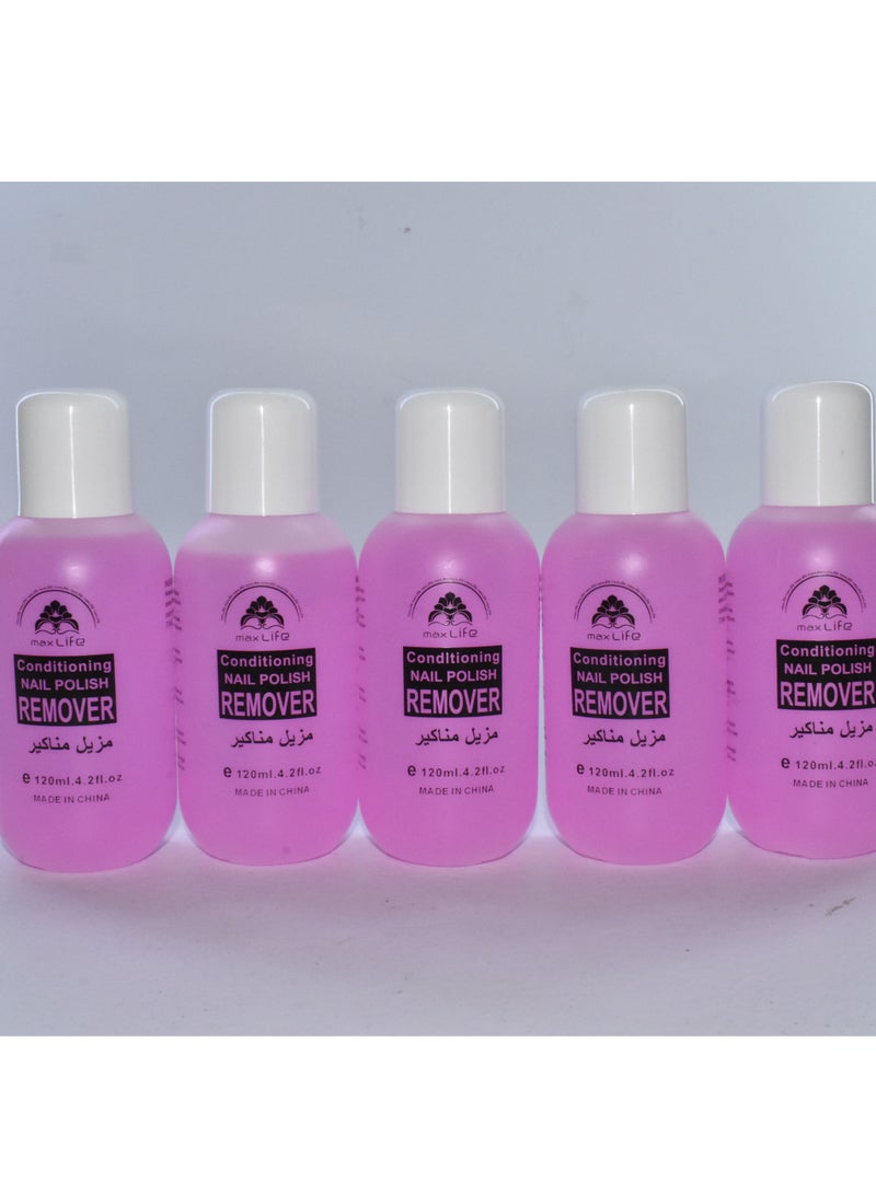 5 Pieces Max Life Nail polish remover 120ml