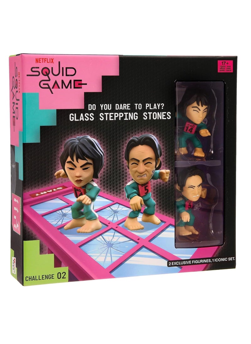 iMC Toys - IMC Toys Squid Game Challenge Glass Tile Game from the Netflix Series, Challenges to Play and Display, Includes Mini Set and Figures, Game for Adults 17 Years and Up - Image 1