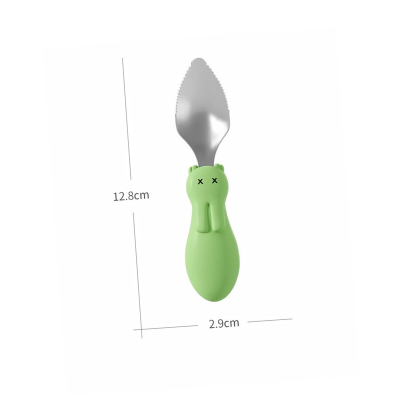 2 Pack Pink Green Baby Spoons with Scraping Edge for Feeding Vegetables and Safe Weaning - Image 3