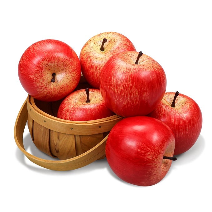Artificial Apples Fake Frutis Apples Simulation Apples for Home Decoration Lifelike Normal Size Apples Fake Apples for Kichen Party Chirstmas Decor 6 Pcs Red Apple
