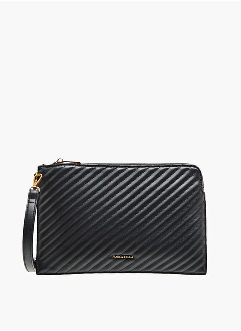Women Quilted Wallet with Zip Closure and Wrist Loop