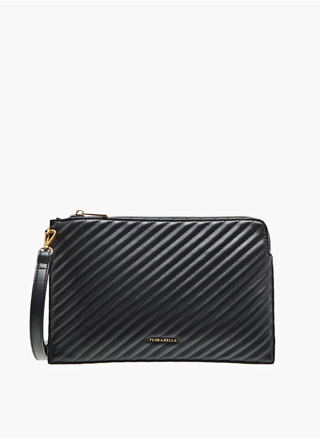 Flora Bella By Shoexpress - Women Quilted Wallet with Zip Closure and Wrist Loop - Image 1