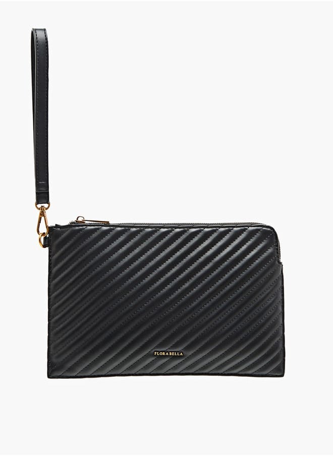 Flora Bella By Shoexpress - Women Quilted Wallet with Zip Closure and Wrist Loop - Image 1