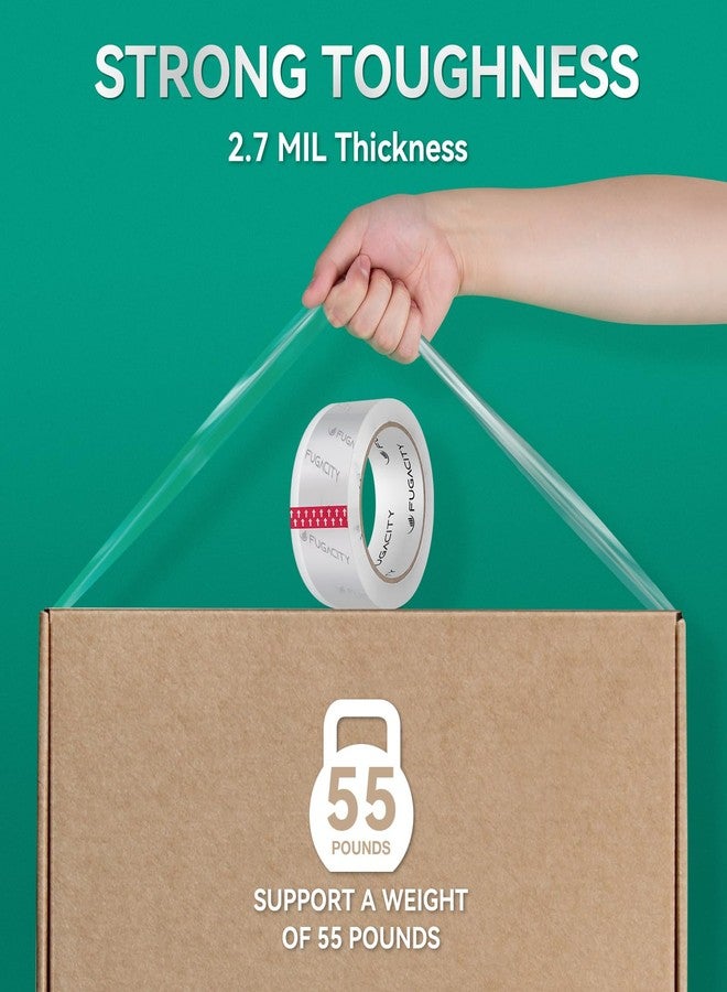 FugaCity Clearer Packing Tape Refills (6 Rolls),Heavy Duty Packaging Tape for Moving Sealing, Moving Supplies Shipping Tape,2.7 Mil Thick, 1.88 in Wide,65 Yards PER Roll,Total 390 Yards - Image 2