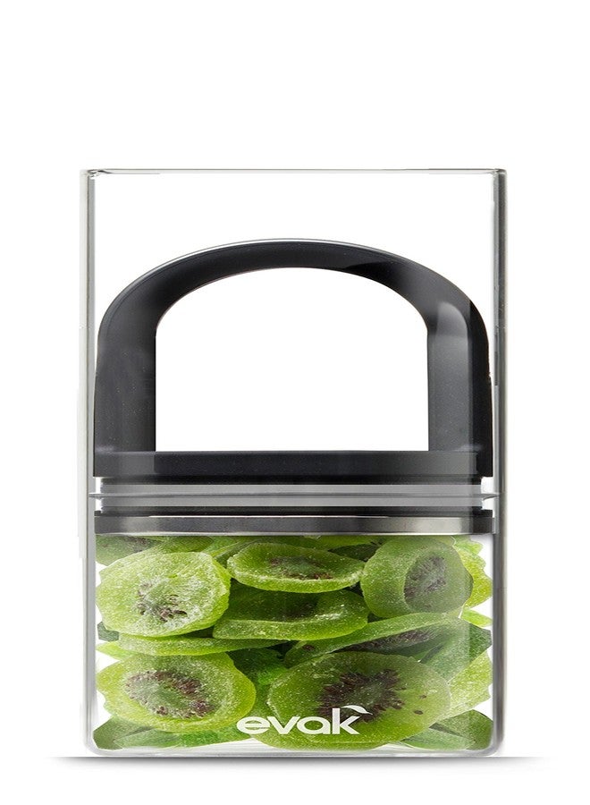 Prepara Evak Fresh Saver Airless Canister, Glass & Stainless, Black Gloss handle, Large - Image 1