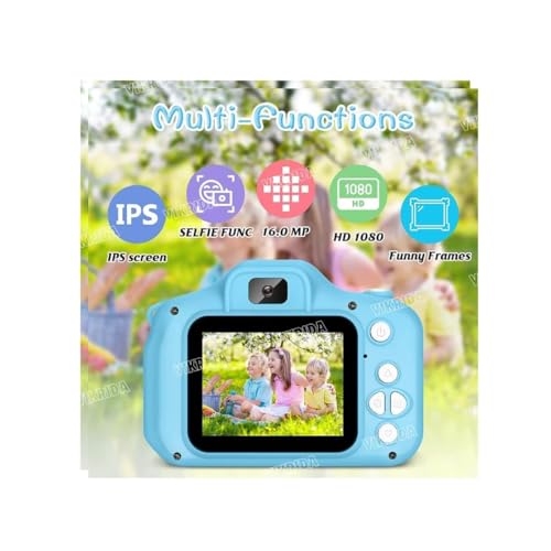 VikriDA Kids Digital Camera with 2.0" Color Display | HD Photo & Video Recording | 100° Wide Angle Lens | Built-in Games | USB Rechargeable Camera for Kids | Supports 32GB SD Card – Blue - Image 2