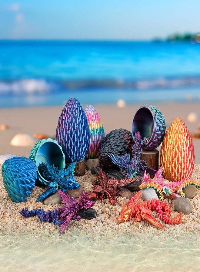 Dxldfks 3D Printed Dragon with Egg, Articulated Crystal 9" Winged Dragons and 5.5" Eggs for Easter Basket Stuffers Home Office Decoration Gift, Multicolor - Image 5