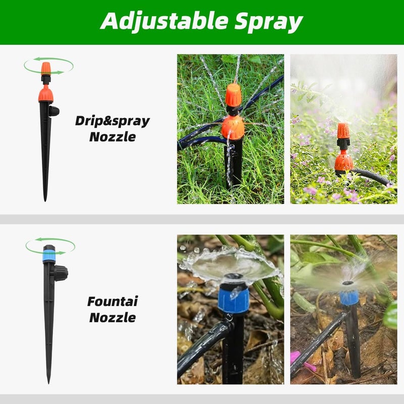 Yardeen Micro Drip Irrigation Kit Automatic Garden Watering Misting System with 8/12 inch 4/7 inch Irrigation Tubing Hose and Water Timer for Greenhouse, Yard, Lawn - Image 5