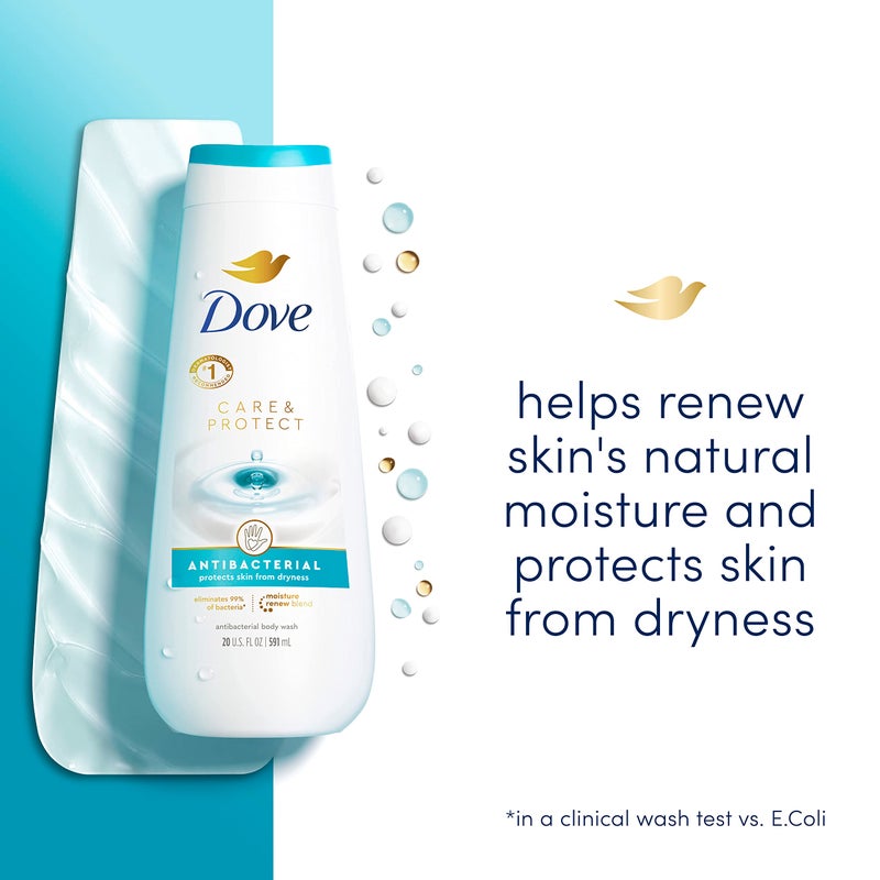 Dove Body Wash Care & Protect Antibacterial 4 Count For All Skin Types Protects from Dryness 20 oz - Image 2