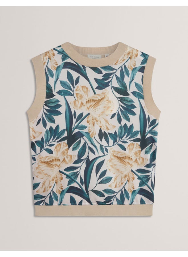 Ted Baker Printed Woven Front Sleeveless Top - Image 5