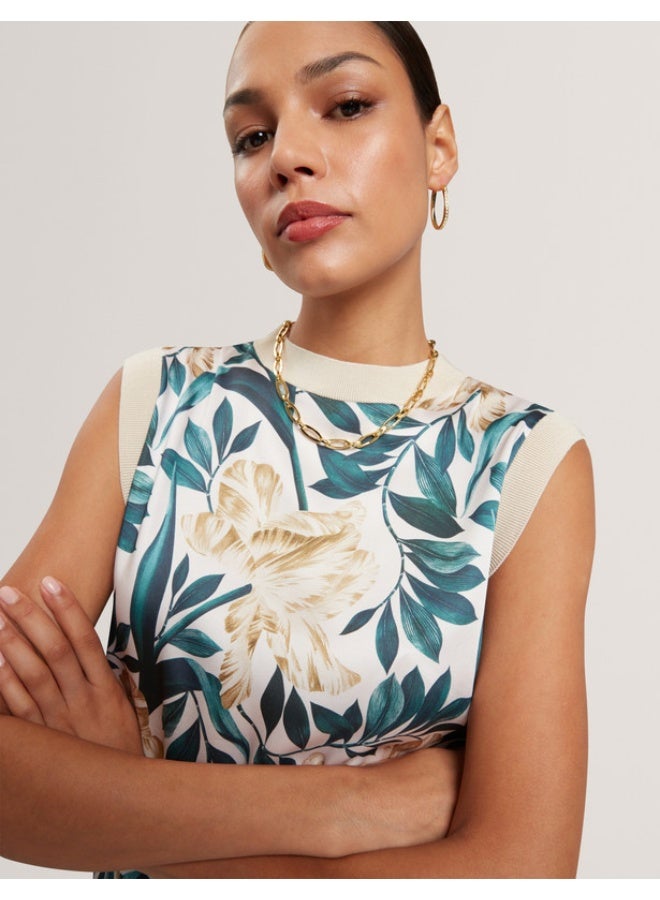 Ted Baker Printed Woven Front Sleeveless Top - Image 3