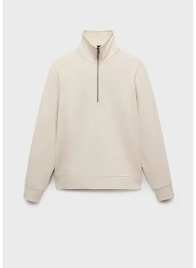 Mango Man Casual Regular Fit Zip Sweatshirt