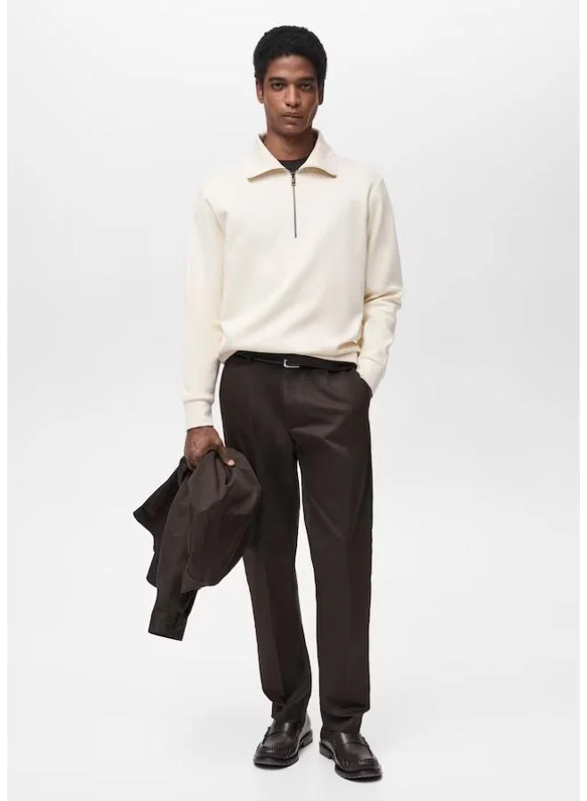 Mango Man Casual Regular Fit Zip Sweatshirt