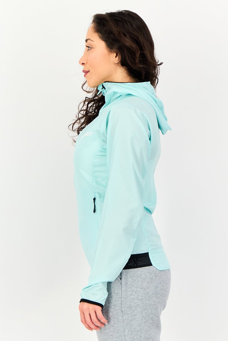 Adidas جاكيت تدريب طويل الأكمام للنساء، رياضي، تركواز - Image 2