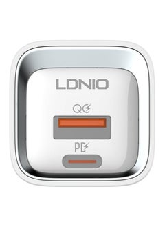إل دينو LDNIO A2318C محول شحن سريع بقابس الاتحاد الأوروبي مع كابل ميكرو ومنفذ USB من النوع C 20 وات - أبيض  - Image 2