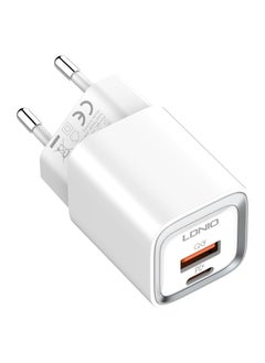 إل دينو LDNIO A2318C محول شحن سريع بقابس الاتحاد الأوروبي مع كابل ميكرو ومنفذ USB من النوع C 20 وات - أبيض  - Image 4