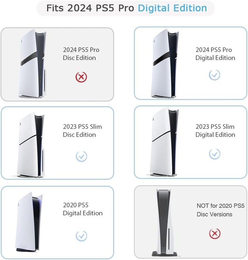 تشان وو حامل تحت المكتب لجهاز PS5 Slim/PS5، مصنوع من الألمنيوم، متوافق مع أقراص PlayStation 5 وPS5 Slim والوحدات الرقمية، لا يتطلب استخدام مثقاب (أسود) - Image 2