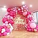 ADOINBY Pink Balloons Arch Kit 160Pcs Hot Pink Balloon Garland Kit Metallic Rose Gold Confetti Balloons for Birthday Princess Theme Engagements Galentines Day Valentines Day Party Decoration - Image 3
