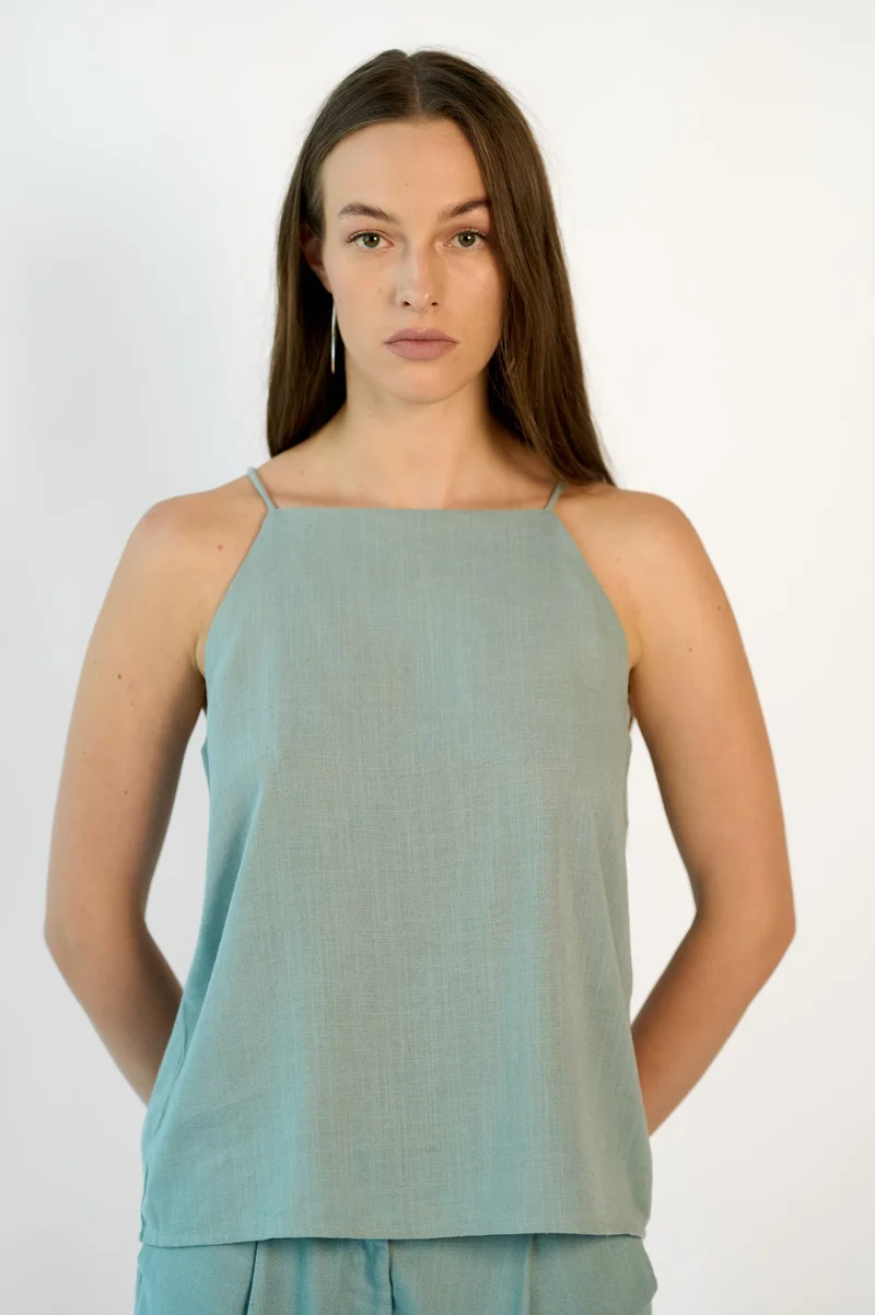 Virgio VIRGIO Linen Minimalist Strappy Top