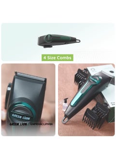 GREEN LION Professional Hair Clipper with LED Indicator / Adjustable Taper Level / 120 Minutes Working Time / Stainless Steel Material / 4 Size Combs / 7000 RPM / Type-C Charging - Black  - Image 5
