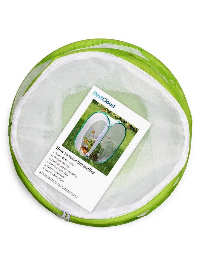 RESTCLOUD 20" Large Butterfly Habitat Giant Collapsible Insect Mesh Cage Terrarium Pop Up 12" X 20" Tall - Image 3