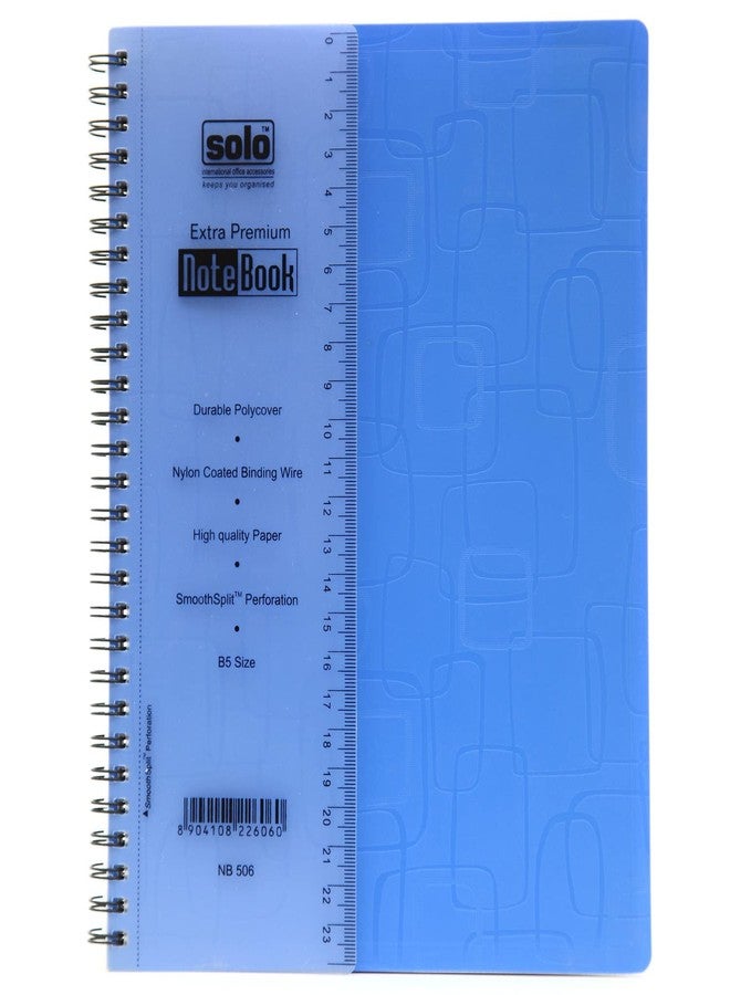 SOLO B5 Premium Notebook with Spiral Wiro Binding & 160 Pages, Perfect Grid Ruling Book for Office, College and School & Writing book for Meetings & Appointments (Blue) - Image 1