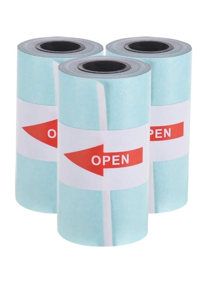 Rubik Printable Sticker Paper Rolls for PeriPage A6 Printer, Paperang P1/P2 Mini Photo Printer, Self-Adhesive Direct Thermal Paper Size 57 x 30mm (2.17 * 1.18in) 3 Rolls  - Image 1