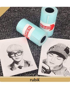 Rubik Printable Sticker Paper Rolls for PeriPage A6 Printer, Paperang P1/P2 Mini Photo Printer, Self-Adhesive Direct Thermal Paper Size 57 x 30mm (2.17 * 1.18in) 3 Rolls  - Image 3
