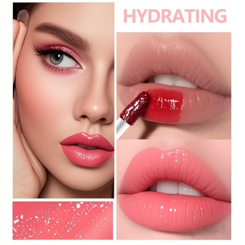 Eakroo 6 Colors Peach Lip Stain Set, Korean Lip Gloss Mini Liquid Lip Tint, Lipstick for Women, Liquid Blush, Lip Plumper, Lip Stain Long Lasting Waterproof, High Pigment, Vivid Color, Cute Stuff - Image 4