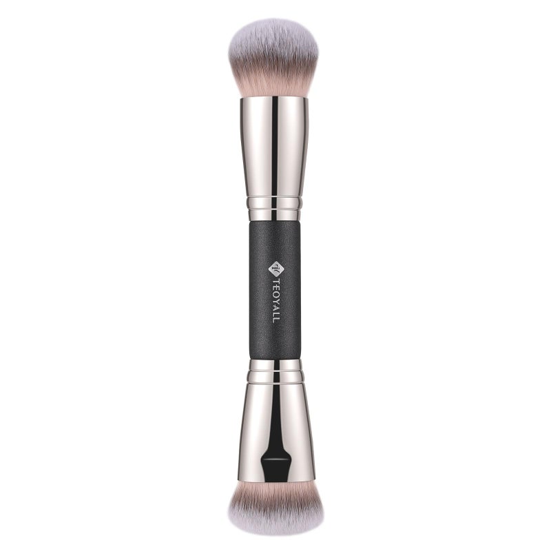 TEOYALL Dual-Ended Foundation Contour Brush, Dense Sculpting Defining and Domed Blending Synthetic Bristles for Liquid Cream Powder - Image 1