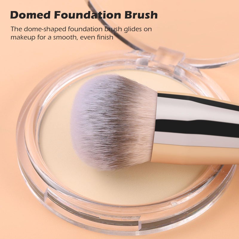 TEOYALL Dual-Ended Foundation Contour Brush, Dense Sculpting Defining and Domed Blending Synthetic Bristles for Liquid Cream Powder - Image 2