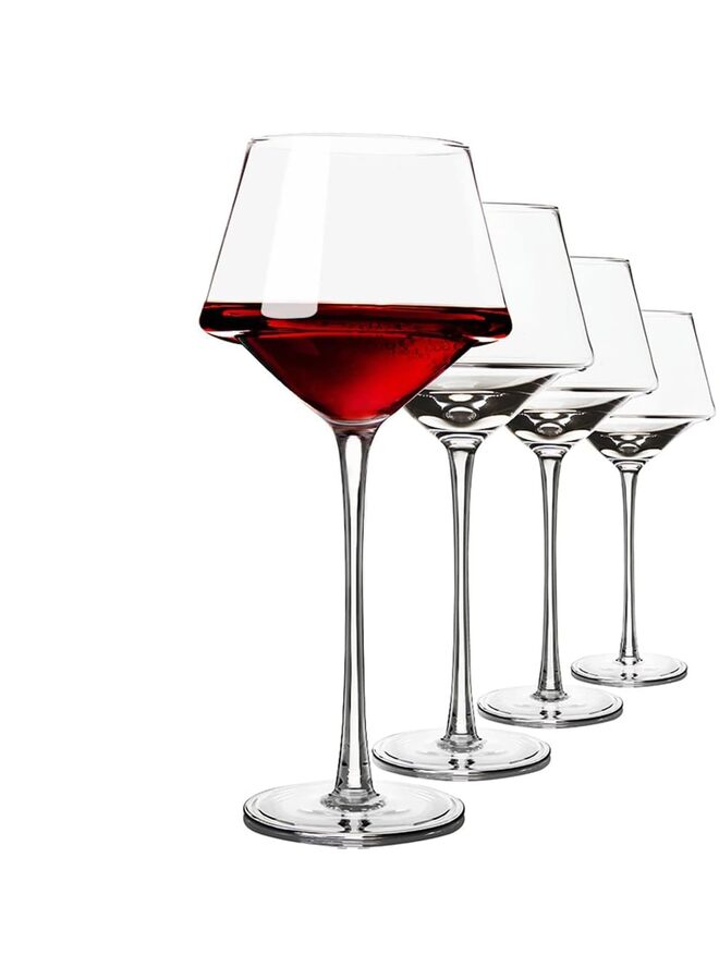 Red Wine Glasses Set of 6, Long Stem Crystal Wine Glasses, Burgundy Wine Glass with Gift Box, 23 oz Large Wine Glasses With Stem for Wedding Anniversary Birthday Gifts - Image 1