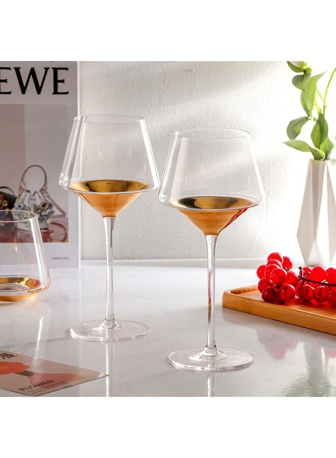 Red Wine Glasses Set of 6, Long Stem Crystal Wine Glasses, Burgundy Wine Glass with Gift Box, 23 oz Large Wine Glasses With Stem for Wedding Anniversary Birthday Gifts - Image 5