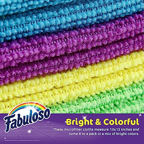 Fabuloso Microfiber Cleaning Cloths, Rainbow - Lint-Free, Scratch-Free Cleaning Cloths for Surfaces and Wood Furniture - Dustless Cloth for Bold and Bright Cleaning Experience, 8 Count - Image 3