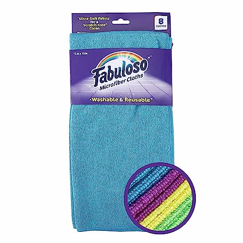 Fabuloso Microfiber Cleaning Cloths, Rainbow - Lint-Free, Scratch-Free Cleaning Cloths for Surfaces and Wood Furniture - Dustless Cloth for Bold and Bright Cleaning Experience, 8 Count - Image 1