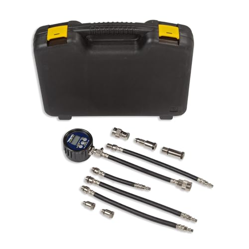 Mityvac MV5532 Digital Gasoline Compression Test Kit, Up to 12 Cylinders, Backlit LC Display, 9V Battery, Oil-resistant Gauge with Rubber Boot, Displays PSI, Bar and kPa, Custom-molded Case - Image 2