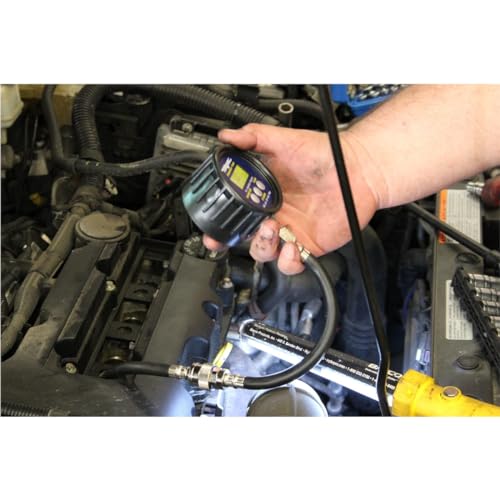 Mityvac MV5532 Digital Gasoline Compression Test Kit, Up to 12 Cylinders, Backlit LC Display, 9V Battery, Oil-resistant Gauge with Rubber Boot, Displays PSI, Bar and kPa, Custom-molded Case - Image 5