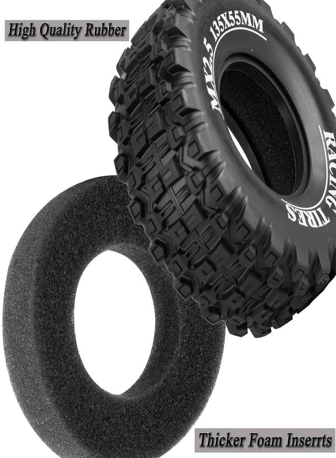 hopsupRC RC Short Course Wheels and Truck Tires for 1/7 1/8 RC Buggy Truck Car ARRM A Mojave 6S TRAXXA UDR,Off-Road Tire w/RC Wheels Hex,17mm Hex RC Tires RC Wheels(135X55) 4PCS Red - Image 5