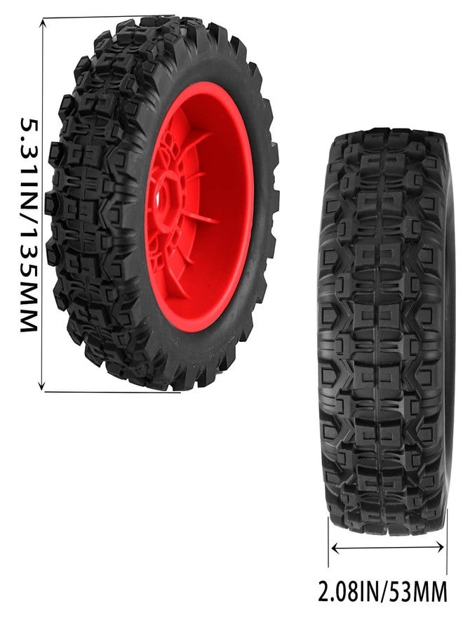hopsupRC RC Short Course Wheels and Truck Tires for 1/7 1/8 RC Buggy Truck Car ARRM A Mojave 6S TRAXXA UDR,Off-Road Tire w/RC Wheels Hex,17mm Hex RC Tires RC Wheels(135X55) 4PCS Red - Image 3