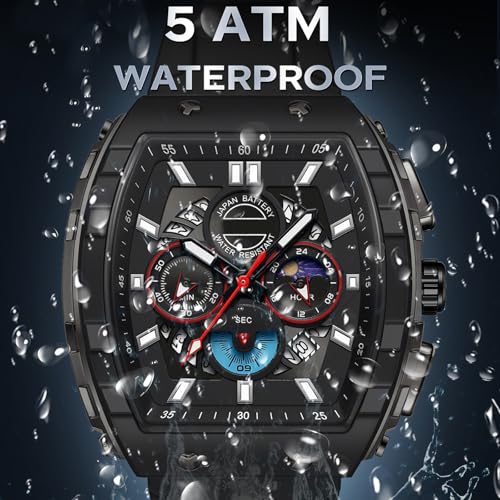 findtime Watches for Men Relojes para Hombres Unique White Blue Gold Wrist Watch Waterproof Sport Military Big Face Chronograph Analog Quartz Watch - Image 4
