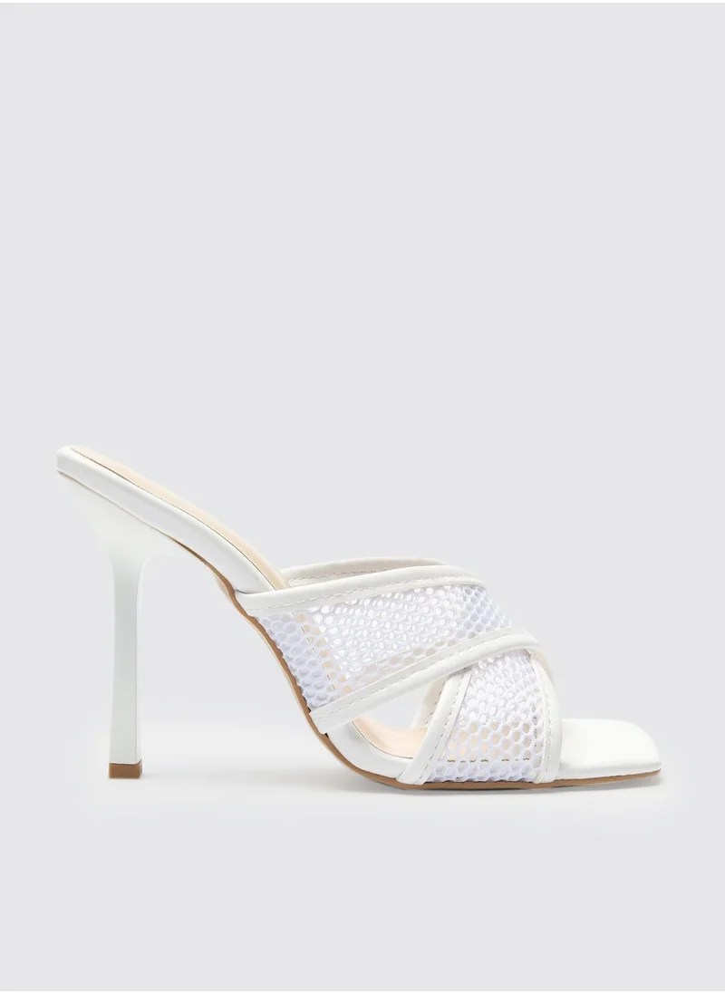 trendyol Studded Fishnet Sandals